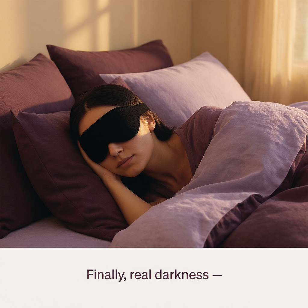 Finally, real darkness - weighted sleep mask in use