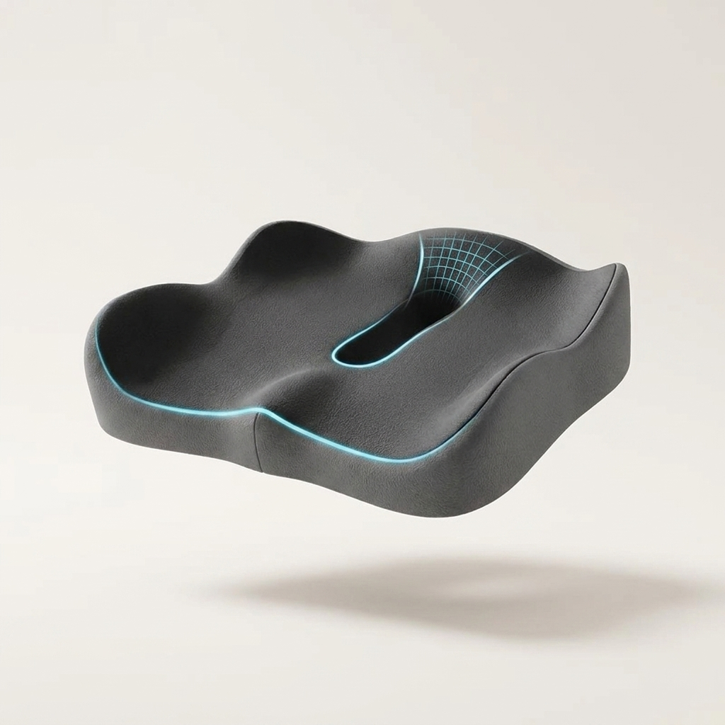 Coccyx Comfort Cushion - memory foam tailbone seat cushion by Soft Days