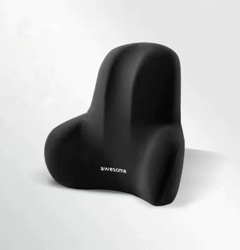 Lumbar Back Support Cushion in Black - ergonomic memory foam back cushion by Soft Days