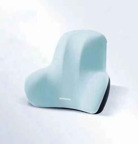 Lumbar Back Support Cushion in Light Blue - ergonomic memory foam back cushion by Soft Days