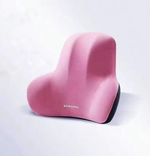 Lumbar Back Support Cushion in Pink - ergonomic memory foam back cushion by Soft Days