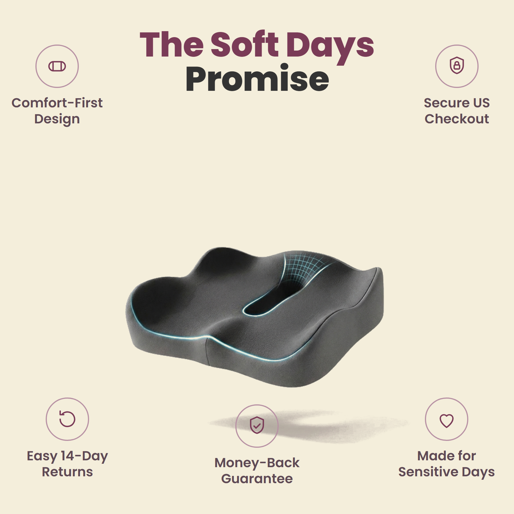The Soft Days Promise - Coccyx Comfort Cushion